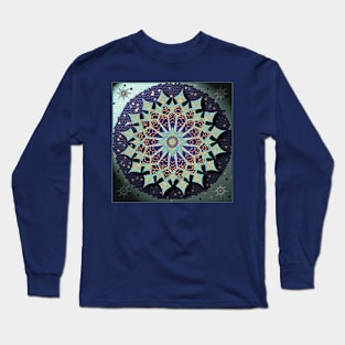 Mosaic Mandala in Blue T Shirt Long Sleeve T-Shirt